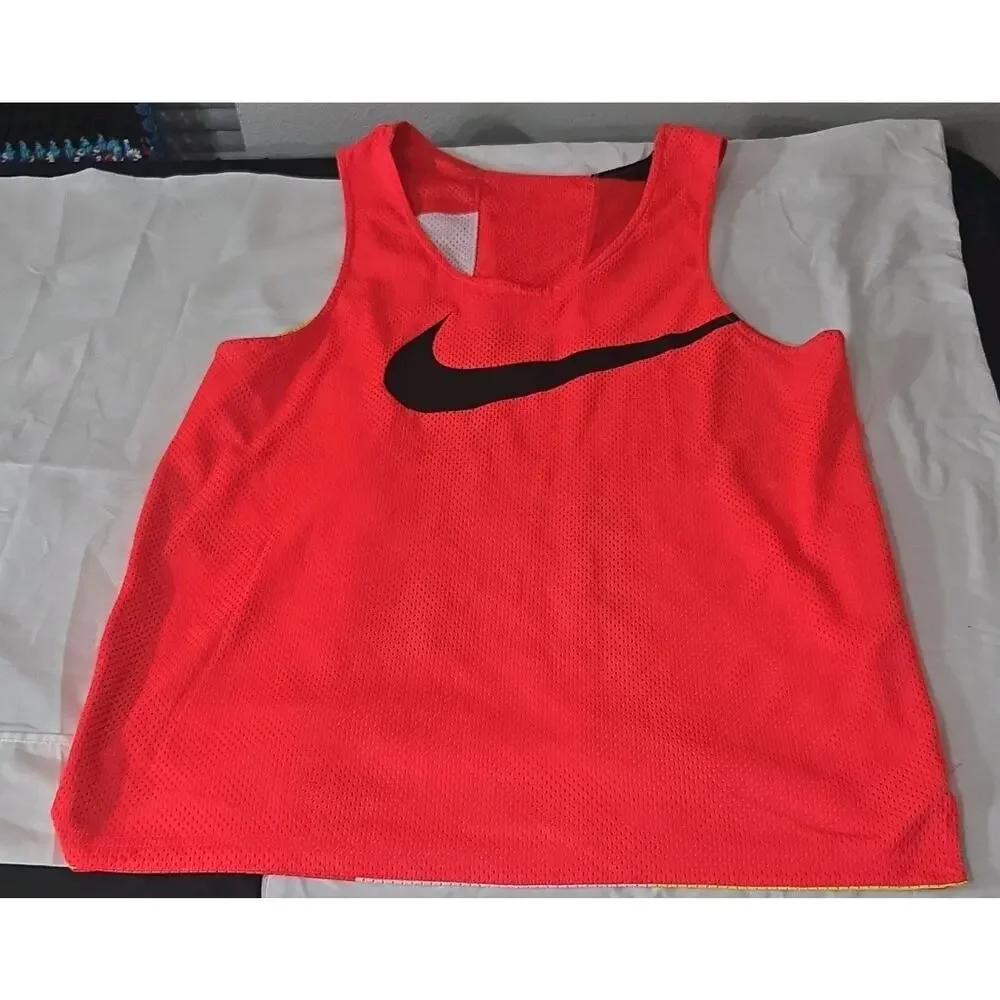 Nike‎ Mesh Colorblock Sleeveless Tank Jersey Men's 28x30 Sports Crew Neck Logo